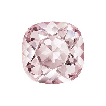 Preciosa&reg MAXIMA Crystal Fancy Stones, Czech Crystal, 435 36 132 Cushion Square, Dura Foiling, 70530 Vintage Rose, 12x12mm