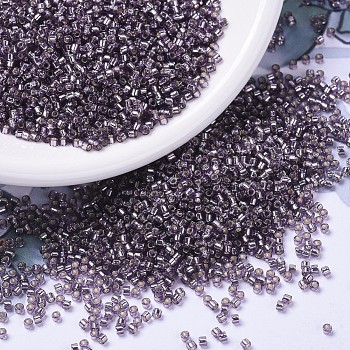 MIYUKI Delica Beads, Cylinder, Japanese Seed Beads, 11/0, (DB1205) Silver Lined Light Amethyst, 1.3x1.6mm, Hole: 0.8mm, about 2000pcs/10g