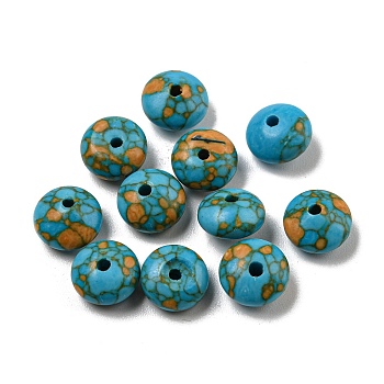 Dyed Synthetic Turquoise Beads, Rondelle, Turquoise, 8x4mm, Hole: 1mm
