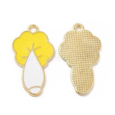 Golden Gold Vegetables Alloy+Enamel Pendants