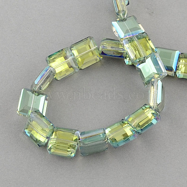 Transparent Half Plated Faceted Glass Beads Strands(EGLA-S087-07)-2