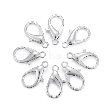 Platinum Plated Zinc Alloy Lobster Claw Clasps(X-E107-P-NF)-1