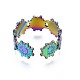 304 манжетное кольцо из нержавеющей стали с цветочным узором(RJEW-N038-067)-4