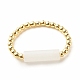 Natural White Jade Column Beaded Finger Ring with Synthetic Hematite(RJEW-JR00460-02)-3