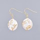 Flat Round Natural Baroque Pearl Keshi Pearl Dangle Earrings(EJEW-JE03403)-1