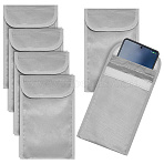 6Pcs Cloth Security Faraday Bags for Key-Fob Protector, Anti-tracking Anti-spying GPS Cell Phone Pouch Shield, Rectangle, Antique White, 17.8x11.9x0.3cm(ABAG-OC0001-21)