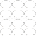 12Pcs Brass Cuff Bangles Making, Torque Bangles, End with Removable Round Beads, Platinum, 0.25cm, Inner Diameter: 2-1/4 inch(5.7cm)(BJEW-SC0001-24)