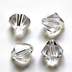 Imitation Austrian Crystal Beads, Grade AAA, K9 Glass, Faceted, Bicone, Clear, 3x3mm, Hole: 0.7~0.9mm(SWAR-F022-3x3mm-001)