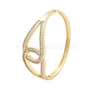 Rack Plating Brass Micro Pave Clear Cubic Zirconia Bangles for Women, Long-Lasting Plated, Lead Free & Cadmium Free, Real 18K Gold Plated, Eye, Clear, Inner Diameter: 2x2-3/8 inch(5.1x6.05cm)(BJEW-G730-02G)