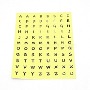 Round Alphabet Self-Adhesive Stickers, for DIY Postcards, Scrapbooking, Journal Planner, Label, Yellow, 14x10cm, 88pcs/sheet(DIY-TAC0005-58F)