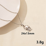 304 Stainless Steel Octopus Pendant Necklaces, Cable Chain Necklaces for Women(XW2884-11)