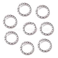 304 Stainless Steel Jump Rings, Open Jump Rings, Twisted, Stainless Steel Color, 8x1.2mm, Inner Diameter: 5.5~6mm(X-STAS-F191-12P-B)