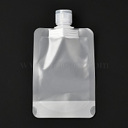 PET Plastic Travel Bags, Matte Style Empty Refillable Bags, Rectangle with Caps, for Cosmetics, Clear, 15.5cm, Capacity: 100ml(3.38 fl. oz)(ABAG-I006-02C)