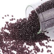 TOHO Round Seed Beads, Japanese Seed Beads, (6C) Transparent Amethyst, 15/0, 1.5mm, Hole: 0.7mm, about 3000pcs/bottle, 10g/bottle(SEED-JPTR15-0006C)