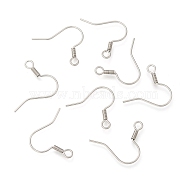 Tarnish Resistant 316 Surgical Stainless Steel Earring Hooks, with Horizontal Loop, Stainless Steel Color, 18x18mm, 21 Gauge, Pin: 0.7mm, Hole: 2mm(X1-STAS-E009-2)