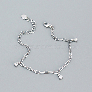 Sweet Summer Silver Zircon Chain Bracelet Unique Design Girl Jewelry, 6-3/4 inch(17cm)(IC9093-2)