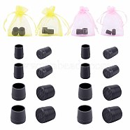 Gorgecraft 8Pair PVC High Heel Stoppers Protector, Round Shape Non-slip Wearable Heel Cover Shockproof Accessories, 8Pcs Organza Gift Bags with Drawstring, Black, 16~17x12~18mm, 8.5~14mm Inner Diameter(FIND-GF0002-08D)