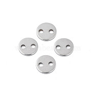 Non-Tarnish 304 Stainless Steel Connector Charms, Stamping Blank Tag, Flat Round, Stainless Steel Color, 6x1mm, Hole: 1.2mm(STAS-N095-116A-01)