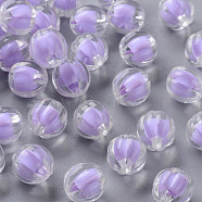 Transparent Acrylic Beads, Bead in Bead, Pumpkin, Lilac, 11x11.5mm, Hole: 2mm, about 610pcs/500g(TACR-S152-07A-SS2114)