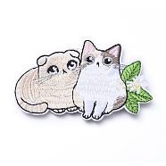 Computerized Embroidery Cloth Iron on/Sew on Patches, Costume Accessories, Appliques, Cat Shape, Colorful, 49x77x2mm(DIY-E025-A07)