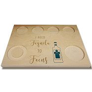 Wooden Wine Serving Tray, Rectangle, Bottle Pattern, 180x250x12.5mm(AJEW-WH0269-009)
