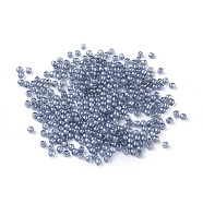 Czech Glass Beads, Round, Steel Blue, 2x2mm, Hole: 0.7mm, about 612pcs/8g(X-GLAA-F101-A01)