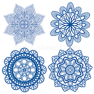 PVC Wall Sticker, Round Shape, for Window or Stairway Home Decoration, Flower of Life Pattern, Sticker: 16x16cm(DIY-WH0235-008)