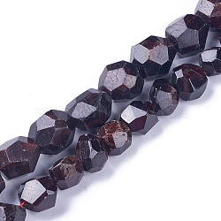 Natural Garnet Beads Strands, Faceted, Round, 14~21x14~18x14~18mm, Hole: 1.5mm, about 30pcs/strand, 15.3 inch(39cm)(G-I225-05-B)