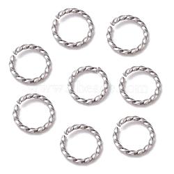 Tarnish Resistant 304 Stainless Steel Jump Rings, Open Jump Rings, Twisted, Stainless Steel Color, 8x1.2mm, Inner Diameter: 5.5~6mm(X-STAS-F191-12P-B)