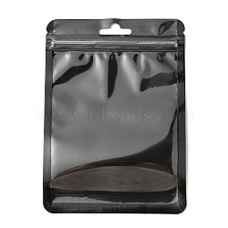 Plastic Packaging Yinyang Zip Lock Bags, Top Self Seal Pouches, Rectangle, Black, 14.8x10.5x0.24cm(OPP-F001-04E)