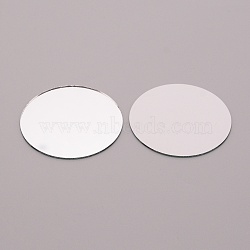 Flat Round Shape Glass Mirror, for Folding Compact Mirror Cover Molds, White, 5x0.1cm(GLAA-WH0031-09B)