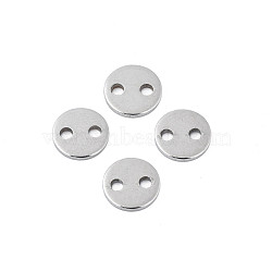 Non-Tarnish 304 Stainless Steel Connector Charms, Stamping Blank Tag, Flat Round, Stainless Steel Color, 6x1mm, Hole: 1.2mm(STAS-N095-116A-01)