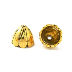 Tibetan Style Alloy Multi-Petal Bead Caps, Cadmium Free & Lead Free, Antique Golden, 17.5x16mm, Hole: 2mm, Inner Diameter: 13mm, about 77pcs/617g(TIBE-00722-AG-LF)