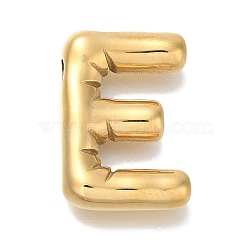 PVD Vacuum Plating 304 Stainless Steel Pendants, Real 18K Gold Plated, Letter Charm, Letter E, 19.5x13.5x4.5mm, Hole: 2mm(STAS-S148-29G-E)