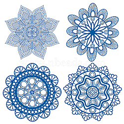 PVC Wall Sticker, Round Shape, for Window or Stairway Home Decoration, Flower of Life Pattern, Sticker: 16x16cm(DIY-WH0235-008)
