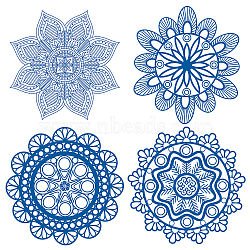 PVC Wall Static Stickers, Round Shape, for Window or Stairway Home Decoration, Flower of Life Pattern, Sticker: 16x16cm(DIY-WH0235-008)