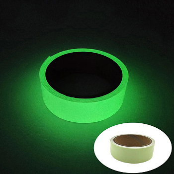 Glow in The Dark Tape, Fluorescent Paper Tape, Luminous Safety Tape, for Stage, Stairs, Walls, Steps, Exits, Dark Sea Green, 0.5cm, about 5m/roll