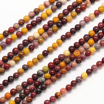 Natural Mookaite Round Beads Strands, 3mm, Hole: 1mm, about 126pcs/strand, 15.5 inch