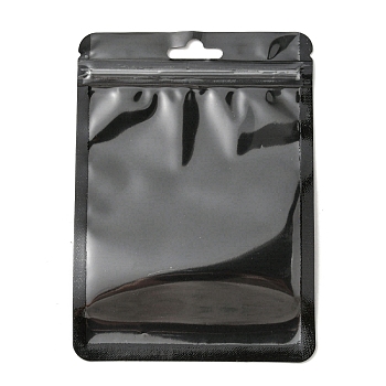Plastic Packaging Yinyang Zip Lock Bags, Top Self Seal Pouches, Rectangle, Black, 14.8x10.5x0.24cm