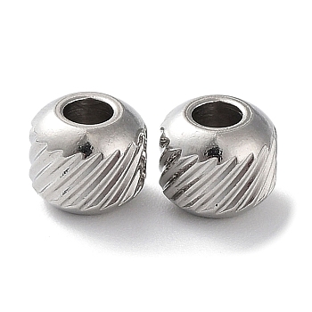 201 Stainless Steel Spacer Beads, Rondelle, Stainless Steel Color, 6x5mm, Hole: 2.3mm