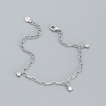 Sweet Summer Silver Zircon Chain Bracelet Unique Design Girl Jewelry, 6-3/4 inch(17cm)