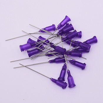 Stainless Steel Dispensing Needles, Plastic Interface, Dark Violet, 55.5x7.5mm, Hole: 4.5mm, Pin: 0.81mm, inner diameter: 0.51m