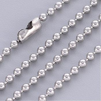 Stainless Steel Ball Chain Necklace Making, 23.6 inch(60cm), 1.5mm