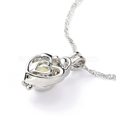 Ожерелья с подвесками в форме сердца из светящегося сплава(NJEW-F284-07A)-2