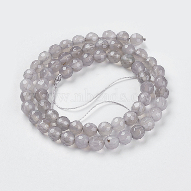 Natural Grey Agate Beads Strands(G-G580-6mm-08)-2