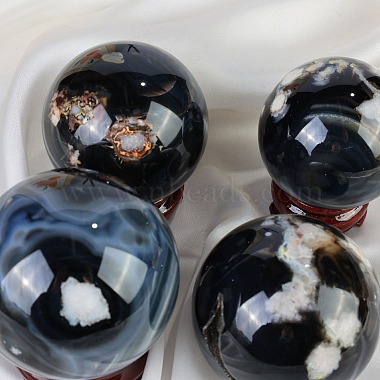 Natural Black Cherry Blossom Agate Crystal Ball(PW-WG77102-01)-3