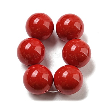 Red Round Synthetic Turquoise Beads