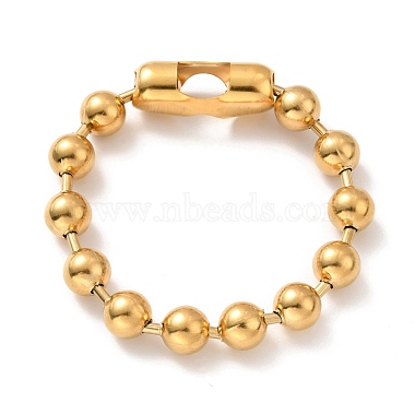 Conjunto de collar y pulsera de cadena de bolas de acero inoxidable chapado al vacío 304(STAS-D181-01G-02B)-3