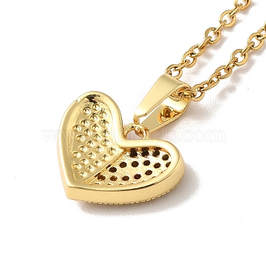 Clear Cubic Zirconia Heart with Enamel Pendant Necklace & Stud Earrings(SJEW-M099-02G)-4