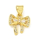 Bowknot Rack Plating Brass Clear Cubic Zirconia Pendants(KK-Z053-14G-06)-1